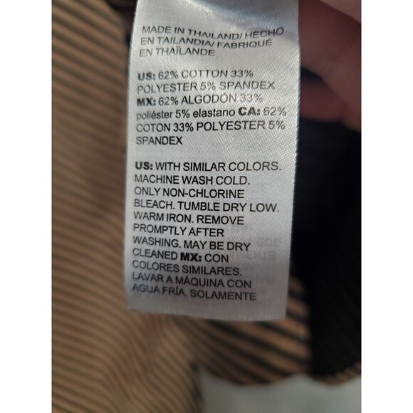 Chico's No Iron Chic Stretch Cotton Blend Brown Striped Button-Up Tunic 4 (XXL) - Picture 6 of 6